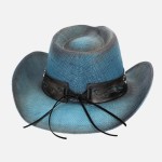 Wholesale vintage Straw Cowboy Hat Studded Details Bull Head Concho One Fits Mos