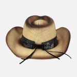 Wholesale vintage Straw Cowboy Hat Turquoise Gem Flower Concho Band One Fits Mos