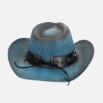 Wholesale vintage Straw Cowboy Hat Turquoise Gem Flower Concho Band One Fits Mos
