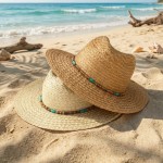 Wholesale straw Hat Boho Beaded Band One Fits Most Paper