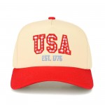 Wholesale tCM USA Embroidered Baseball Cap Plaid Detail One Fits Most Snap Back