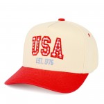 Wholesale tCM USA Embroidered Baseball Cap Plaid Detail One Fits Most Snap Back