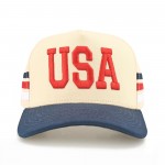 Wholesale tCM USA Embroidered Two Baseball Cap Stripe Details One Fits Most Snap