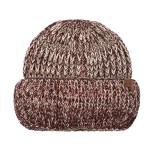 Wholesale cuffed knit beanie chunky marled yarn deep fold brim covers ears sits