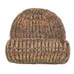 Wholesale cuffed knit beanie chunky marled yarn deep fold brim covers ears sits
