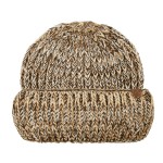 Wholesale cuffed knit beanie chunky marled yarn deep fold brim covers ears sits