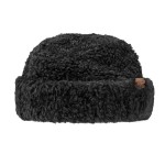 Wholesale fluffy Sherpa Roll Brim Hat covered plush curly sherpa crown cuff cozy