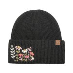 Wholesale bring touch cottage charm cold weather floral embroidered knit beanie