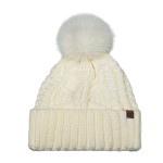 Wholesale cable Knit Pom Beanie bold braided cable up front tall ribbed cuff fol