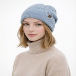 Wholesale cable Knit Cuffed Beanie allover braided cable pattern thick fold cuff