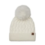 Wholesale lattice Cable Knit Pom Beanie allover diamond cable soft heathered yar