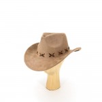 Wholesale faux Suede Cowboy Hat Leopard Stitching One Polyester