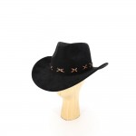 Wholesale faux Suede Cowboy Hat Leopard Stitching One Polyester
