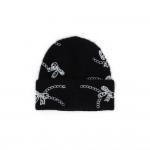 Wholesale add sweet sparkly finish cold weather looks bow embroidered knit beani