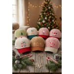Wholesale nutcracker Embroidered Baseball Cap soft boucle knit contrast corduroy