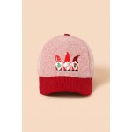 Wholesale holiday Gnome Embroidered Baseball Cap plush boucle crown contrast cor