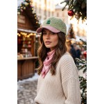 Wholesale christmas Tree Embroidered Baseball Cap cozy boucle knit contrast cord