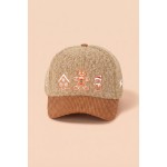 Wholesale gingerbread Embroidered Baseball Cap soft boucle crown coordinating co