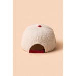 Wholesale merry Bright Embroidered Baseball Cap plush boucle knit contrast cordu
