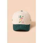 Wholesale fa La La Embroidered Baseball Cap soft boucle crown contrast corduroy