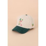 Wholesale fa La La Embroidered Baseball Cap soft boucle crown contrast corduroy