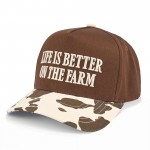Wholesale c C TCM Two Canvas Cow Print Embroidered LIFE BETTER FARM Baseball Cap