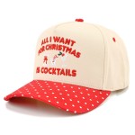 Wholesale all I Want Christmas Cocktails embroidered baseball cap structured fro
