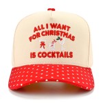 Wholesale all I Want Christmas Cocktails embroidered baseball cap structured fro
