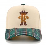 Wholesale gingerbread Cowboy Embroidered Baseball Cap smiling gingerbread man co