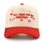 Wholesale all I Want Christmas Baseball Cap playful embroidered lettering wrappe