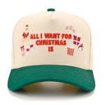 Wholesale all I Want Christmas Baseball Cap playful embroidered lettering wrappe