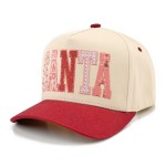 Wholesale sANTA Baseball Cap oversized candy stripe letters spelling out SANTA a
