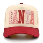 Wholesale sANTA Baseball Cap oversized candy stripe letters spelling out SANTA a