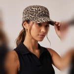 Wholesale leopard Print Cadet Cap One Fits Most Elastic Back Cotton