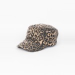 Wholesale leopard Print Cadet Cap One Fits Most Elastic Back Cotton