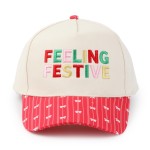 Wholesale felling Festive Embroidered Two Baseball Cap Bow Stripe Print Bill On