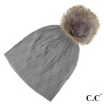 Wholesale c C HAT P Black label crystal beanie real raccoon fur pom Angora Acryl