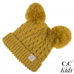 Wholesale c C KID Kids Solid Cable Knit Double Pom Beanie One fits most Kids Acr
