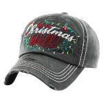 Wholesale embroidered vintage Christmas ball cap washed details o cotton o Adjus