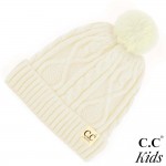 Wholesale c C KIDS Kids Fur Lined Cable Knit Pom Beanie One fits most Kids Visco