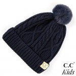 Wholesale c C KIDS Kids Fur Lined Cable Knit Pom Beanie One fits most Kids Visco
