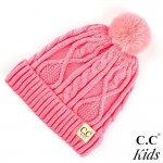 Wholesale c C KIDS Kids Fur Lined Cable Knit Pom Beanie One fits most Kids Visco