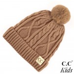 Wholesale c C KIDS Kids Fur Lined Cable Knit Pom Beanie One fits most Kids Visco