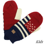 Wholesale c C G KIDS American flag knit mittens Acrylic One fits most