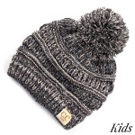 Wholesale c C YJ KIDS POM Four ribbed knit beanie pom kids Acrylic Band circumfe