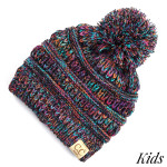 Wholesale c C YJ KIDS POM Four ribbed knit beanie pom kids Acrylic Band circumfe