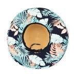 Wholesale c C ST Brim straw hat tropical fabric pattern cotton paper straw Insid