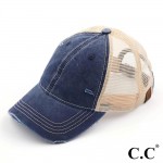 Wholesale c C BA Vintage Distressed Baseball Cap Mesh Back One fits most Adjusta