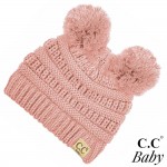 Wholesale c C BABY Solid knit baby beanie pom pom Acrylic Band circumference uns