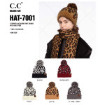 C.C HAT-7001 
Leopard Jacquard Knit Pom Beanie.

- One size fits mot
- 100% Polyester
- Matches C.C HW-7001, SF-7001 and CG-7001